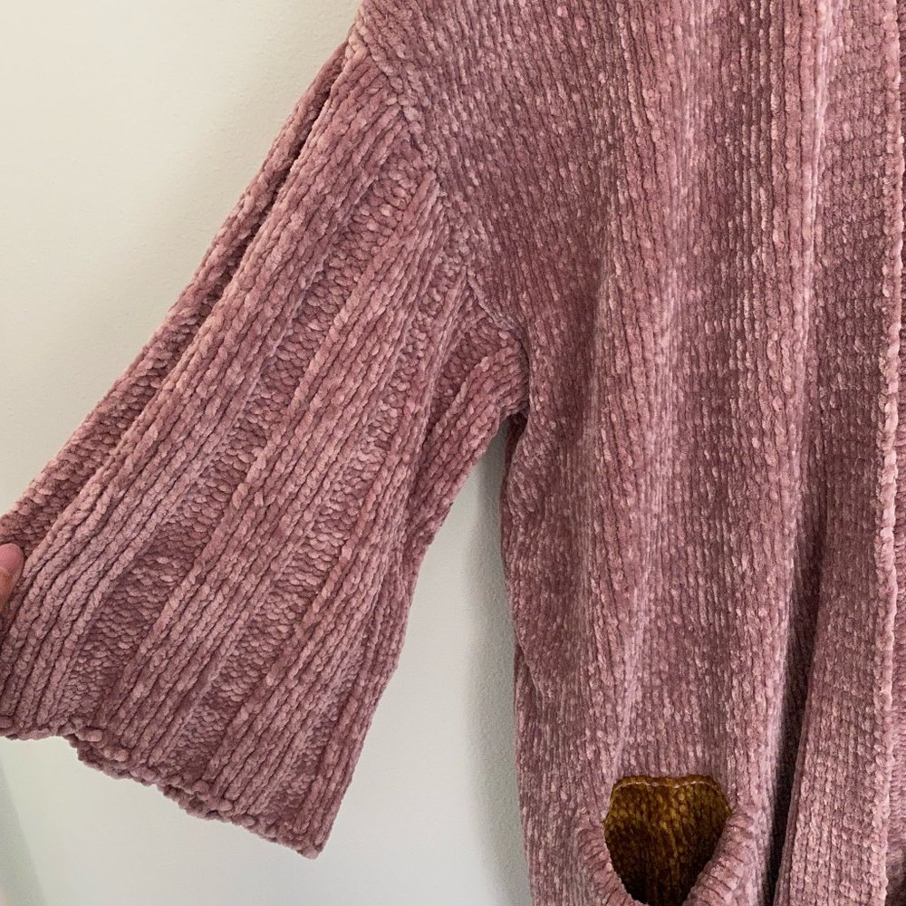 Free People Chunky Mauve Chenille Cardigan - Picture 2 of 5